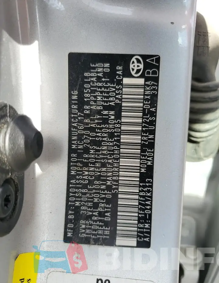 5YFBURHE0HP711085 Photo# 13