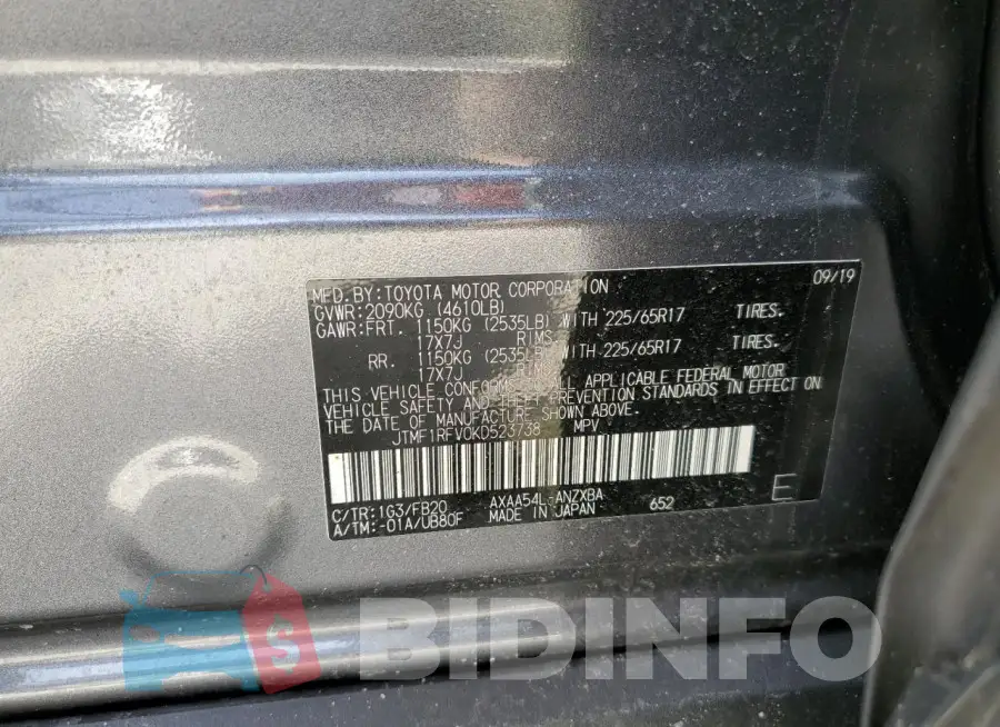 JTMF1RFV0KD523738 Photo# 12