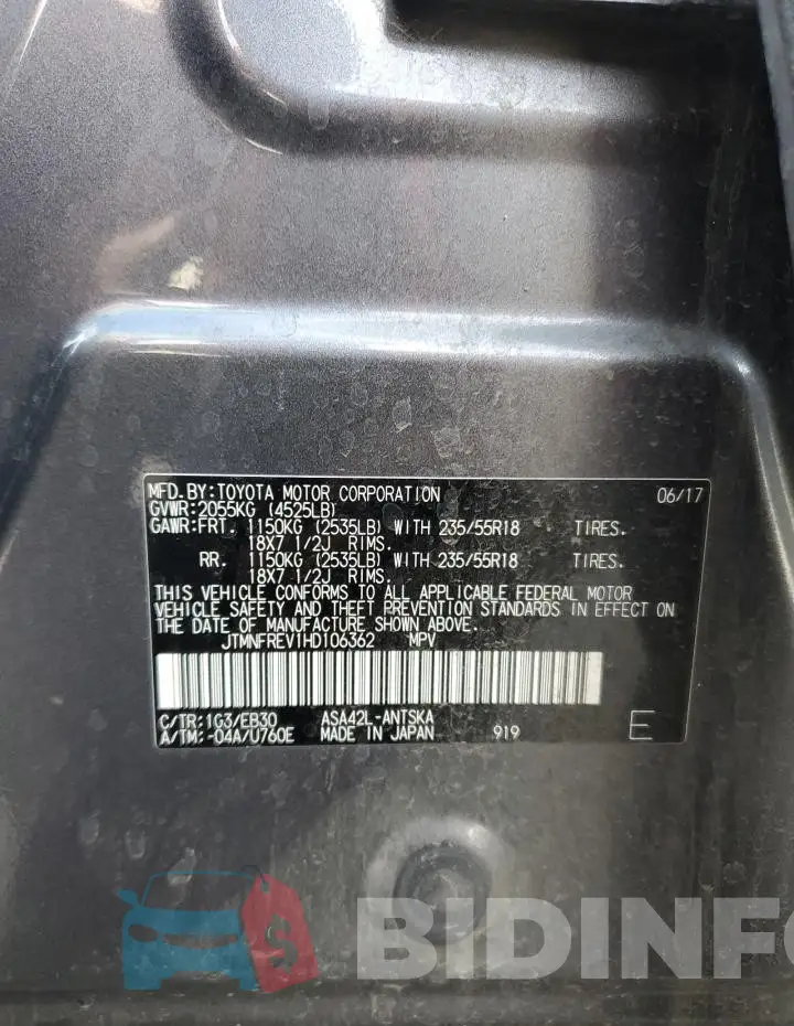 JTMNFREV1HD106362 Photo# 13
