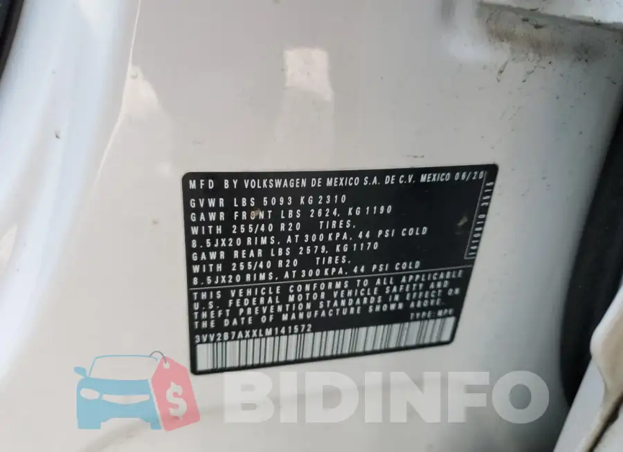 3VV2B7AXXLM141572 Photo# 14