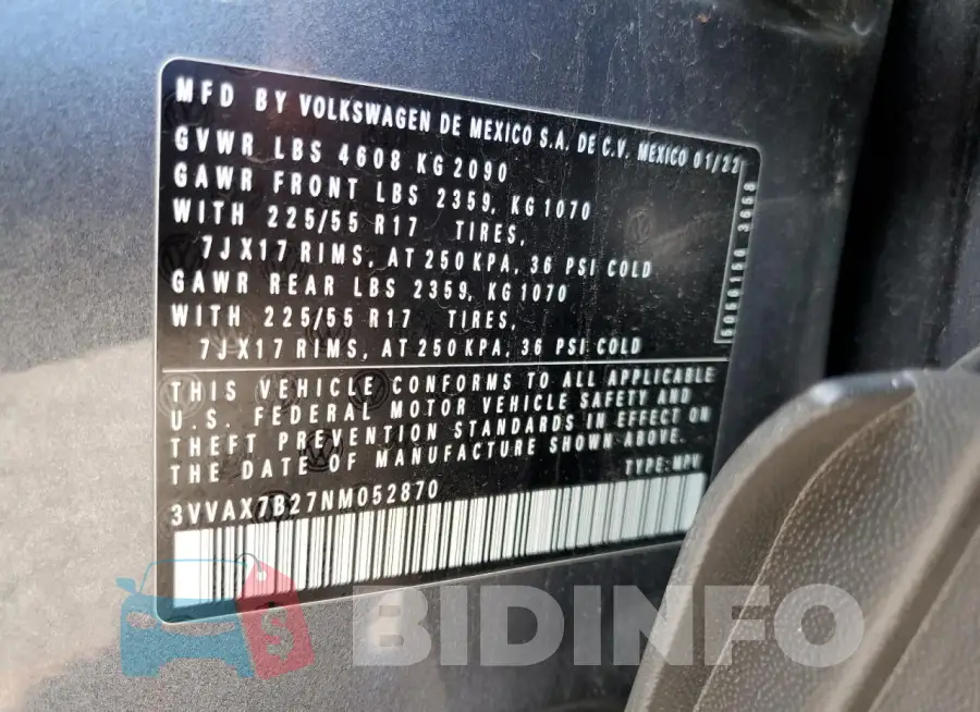3VVAX7B27NM052870 Photo# 13