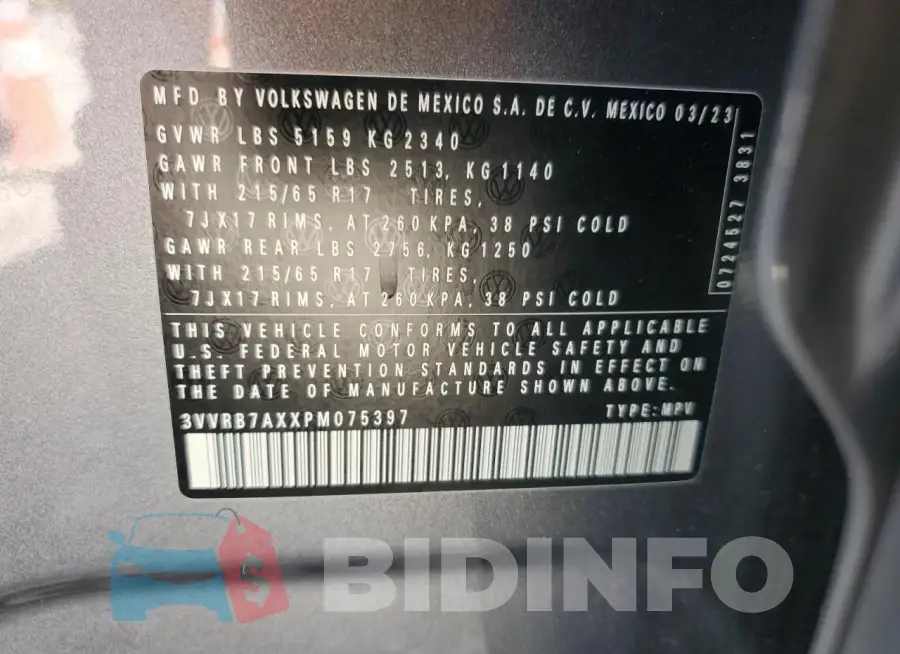 3VVRB7AXXPM075397 Photo# 12