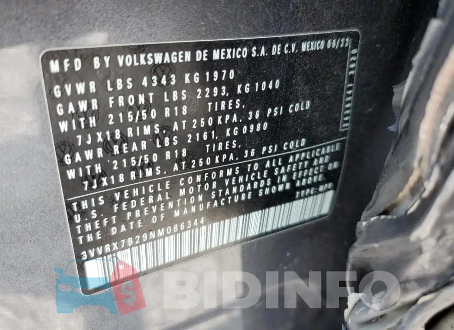 3VVRX7B29NM086344 Photo# 13