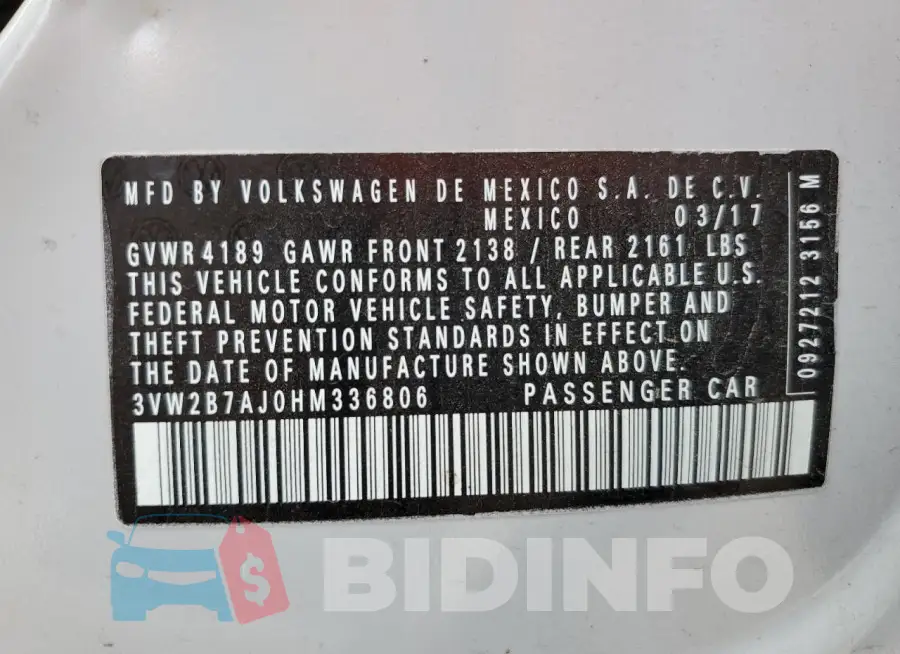 3VW2B7AJ0HM336806 Photo# 12