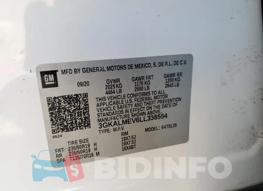 3GKALMEV6LL338554 Photo# 13