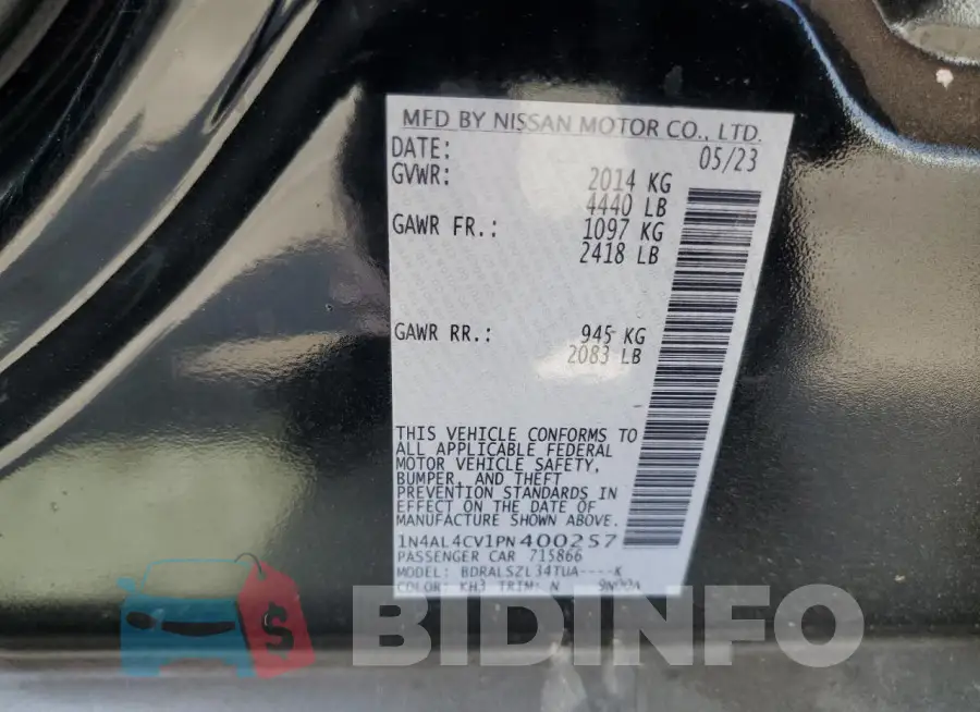 1N4AL4CV1PN400257 Photo# 13