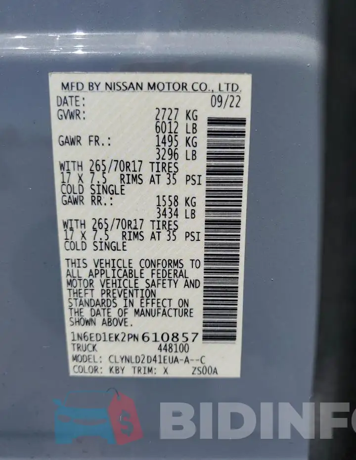 1N6ED1EK2PN610857 Photo# 13