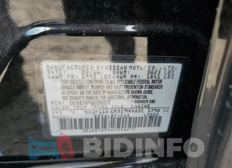 3N1AB7AP4GY255272 Photo# 12