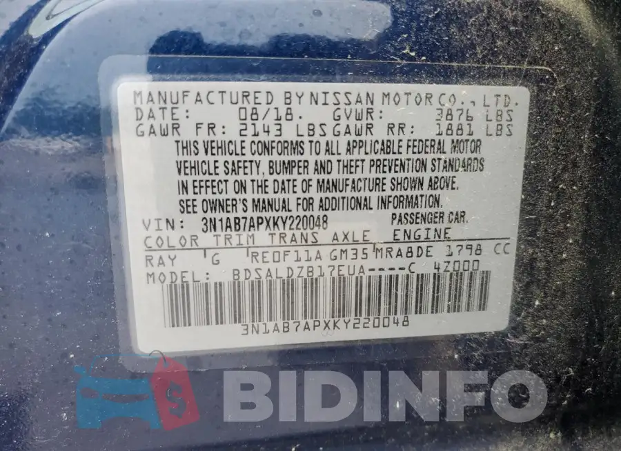3N1AB7APXKY220048 Photo# 13