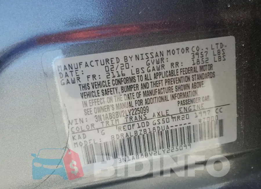 3N1AB8BV2LY225099 Photo# 12