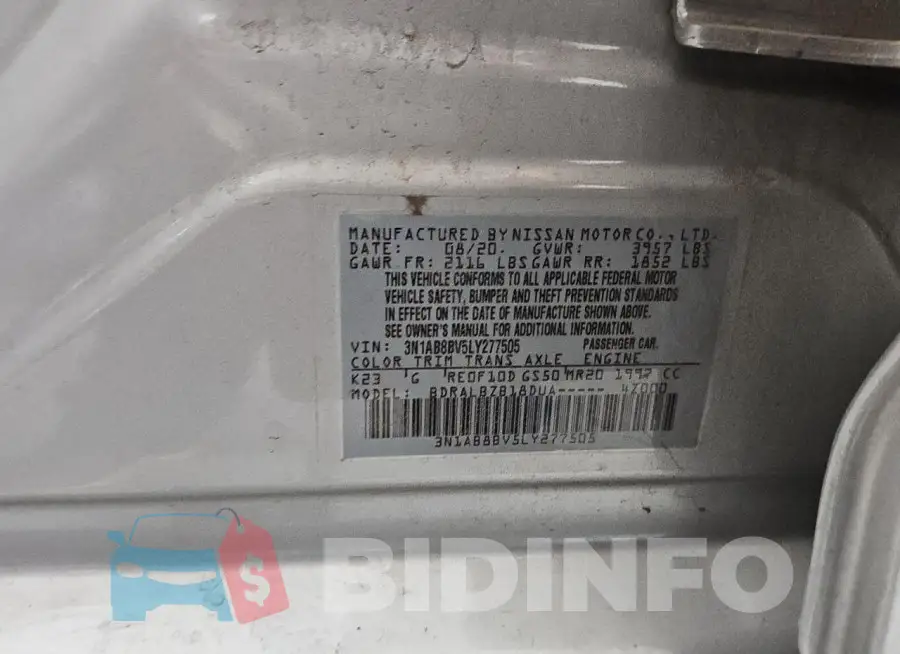 3N1AB8BV5LY277505 Photo# 12