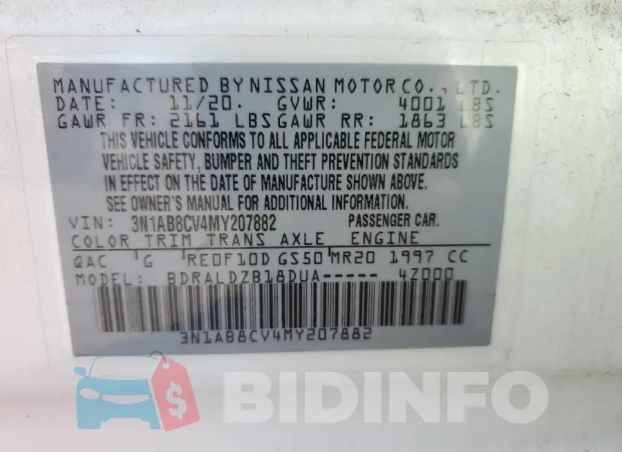 3N1AB8CV4MY207882 Photo# 12