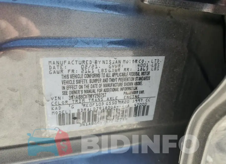 3N1AB8CV7MY250757 Photo# 12