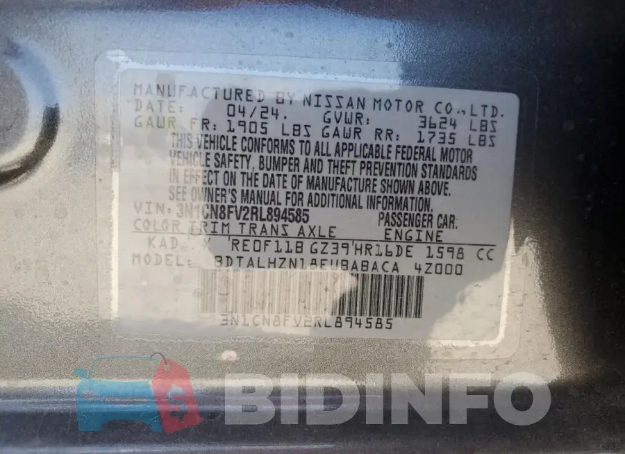 3N1CN8FV2RL894585 Photo# 13