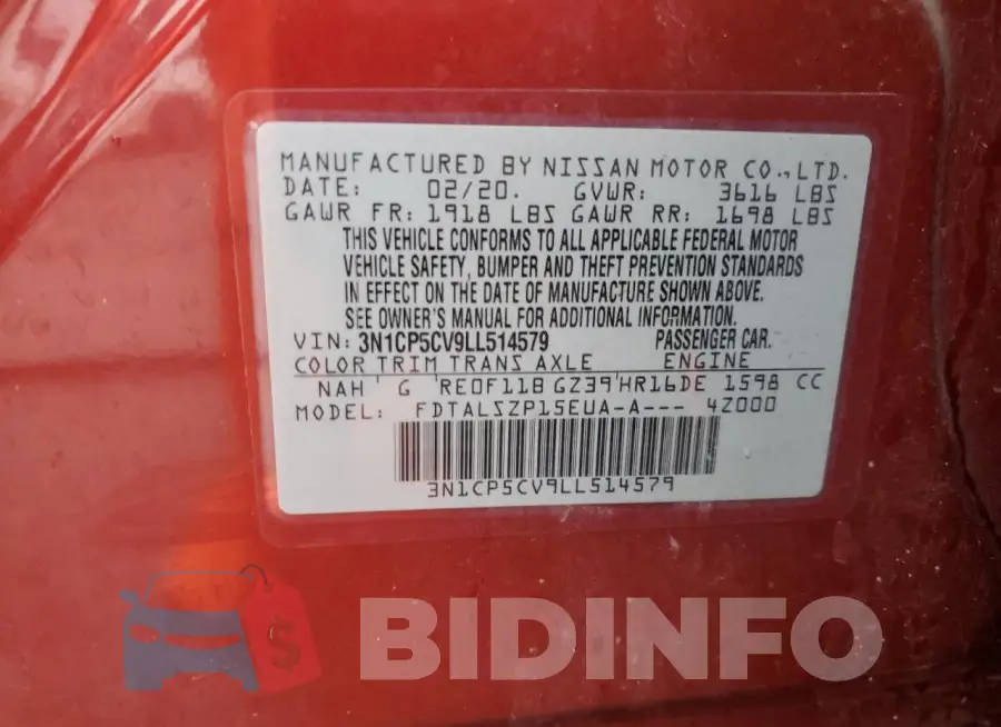 3N1CP5CV9LL514579 Photo# 12