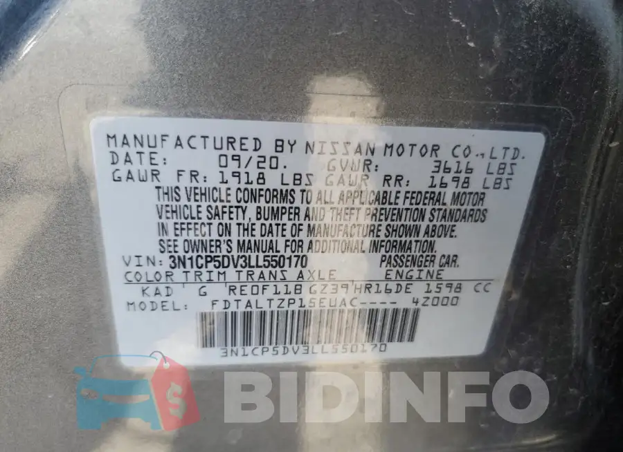 3N1CP5DV3LL550170 Photo# 13