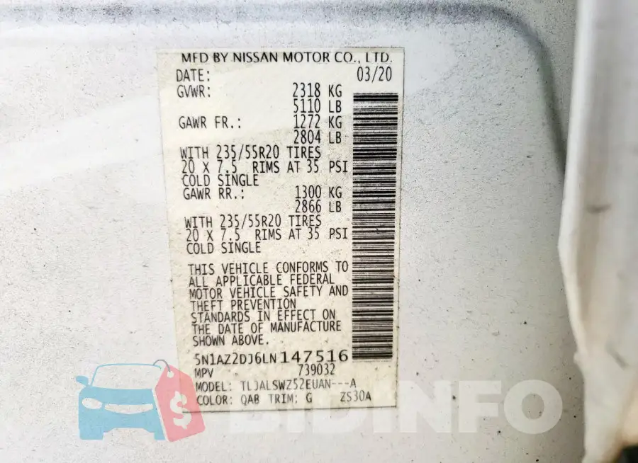 5N1AZ2DJ6LN147516 Photo# 13