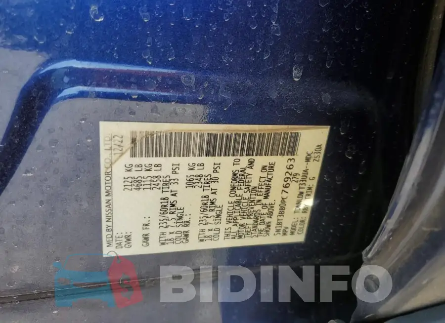 5N1BT3BB0PC769263 Photo# 14