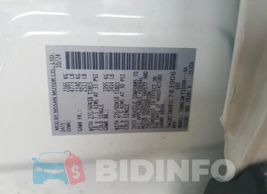5N1BT3BB8SC783906 Photo# 12