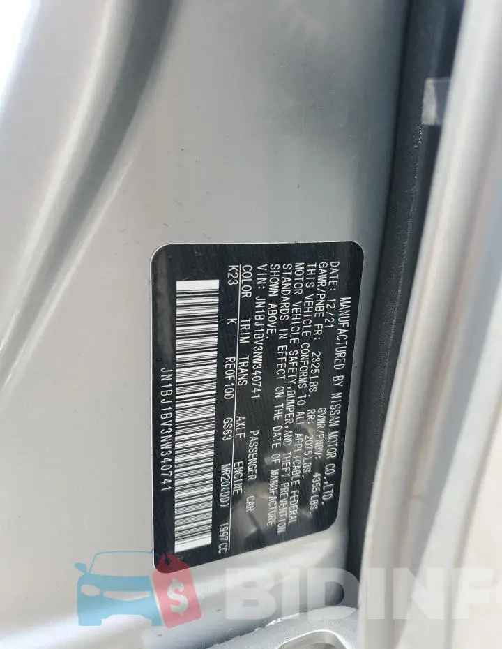 JN1BJ1BV3NW340741 Photo# 13
