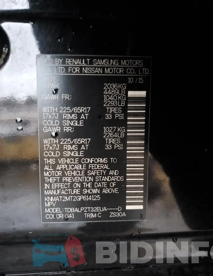 KNMAT2MT2GP614125 Photo# 12