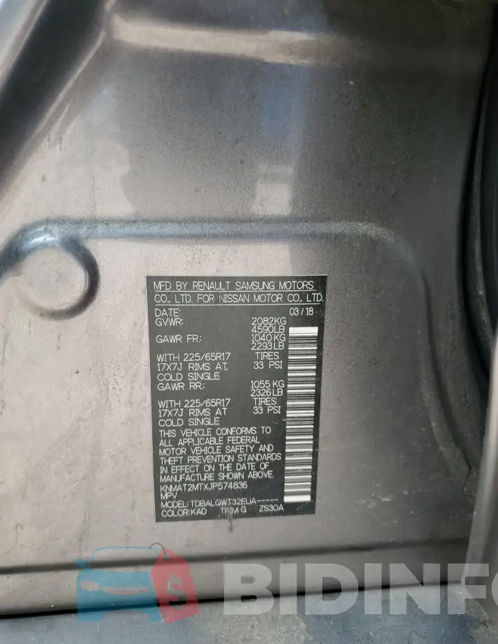 KNMAT2MTXJP574836 Photo# 14