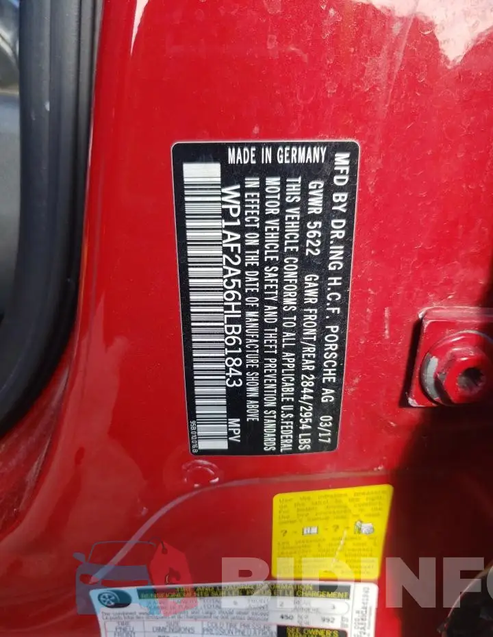 WP1AF2A56HLB61843 Photo# 13