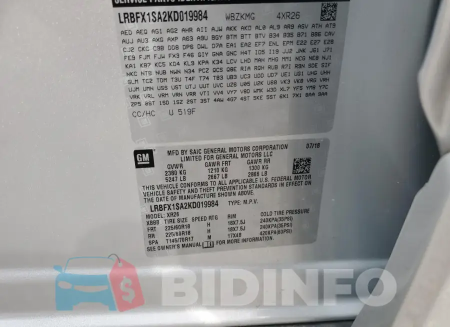 LRBFX1SA2KD019984 Photo# 13