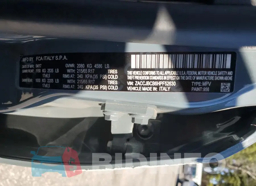 ZACCJBCB6HPF52630 Photo# 13