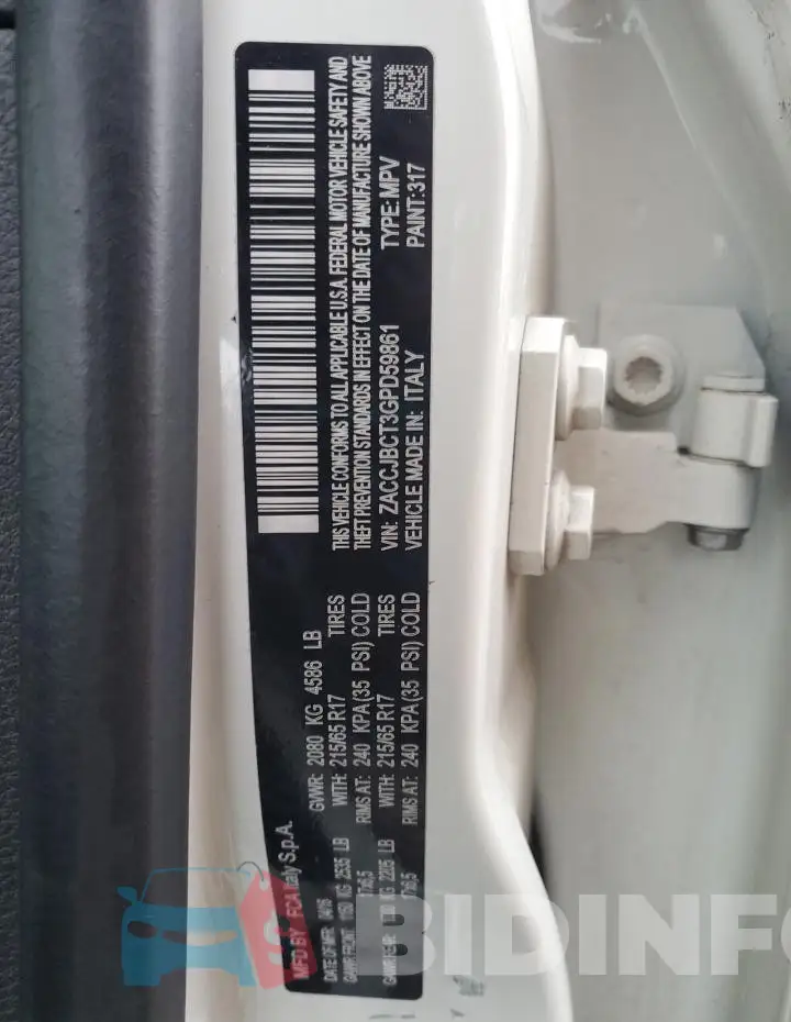 ZACCJBCT3GPD59861 Photo# 13