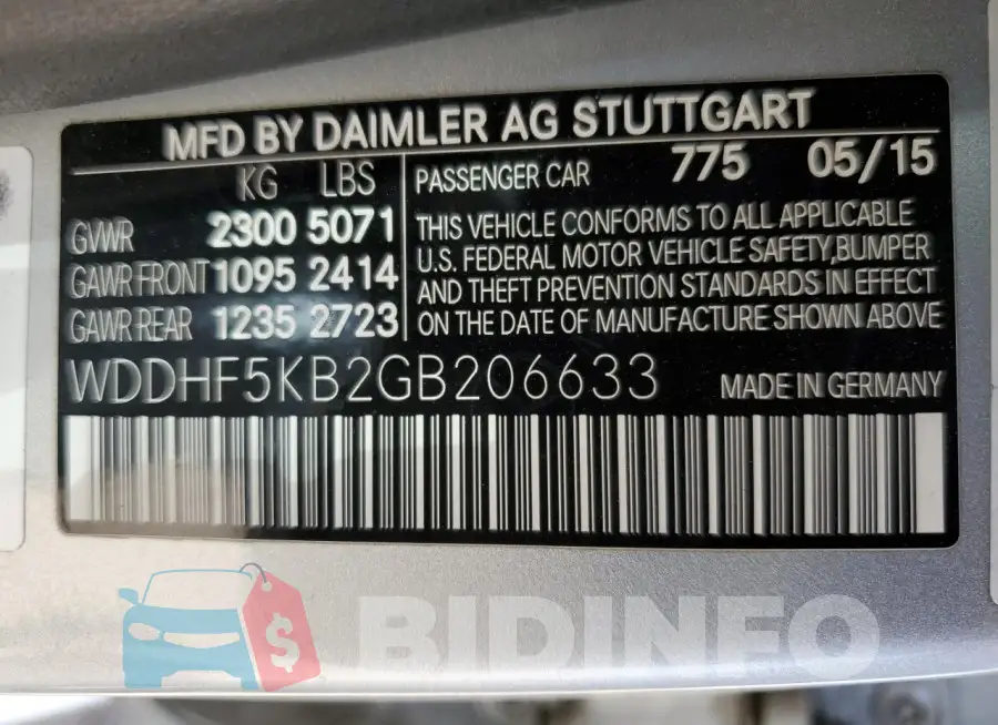 WDDHF5KB2GB206633 Photo# 12