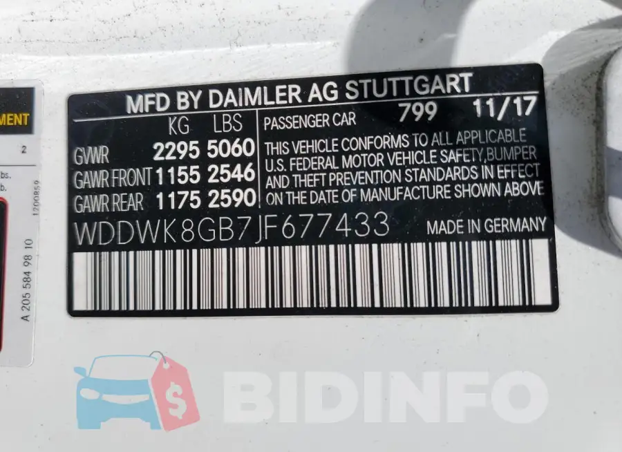 WDDWK8GB7JF677433 Photo# 12