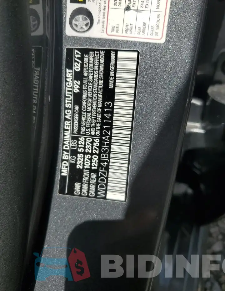 WDDZF4JB3HA211413 Photo# 12