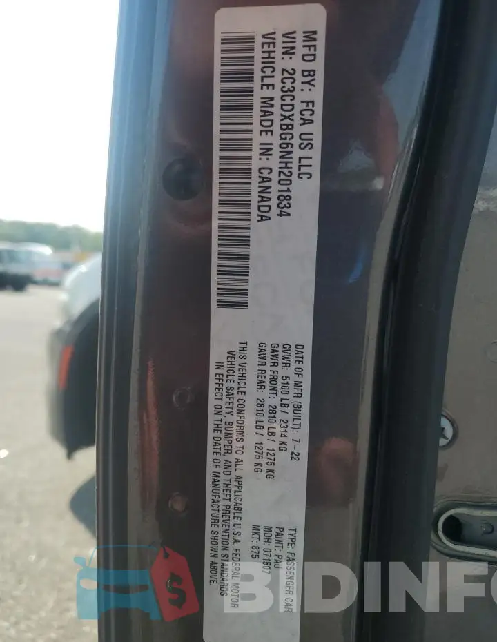 2C3CDXBG6NH201834 Photo# 13