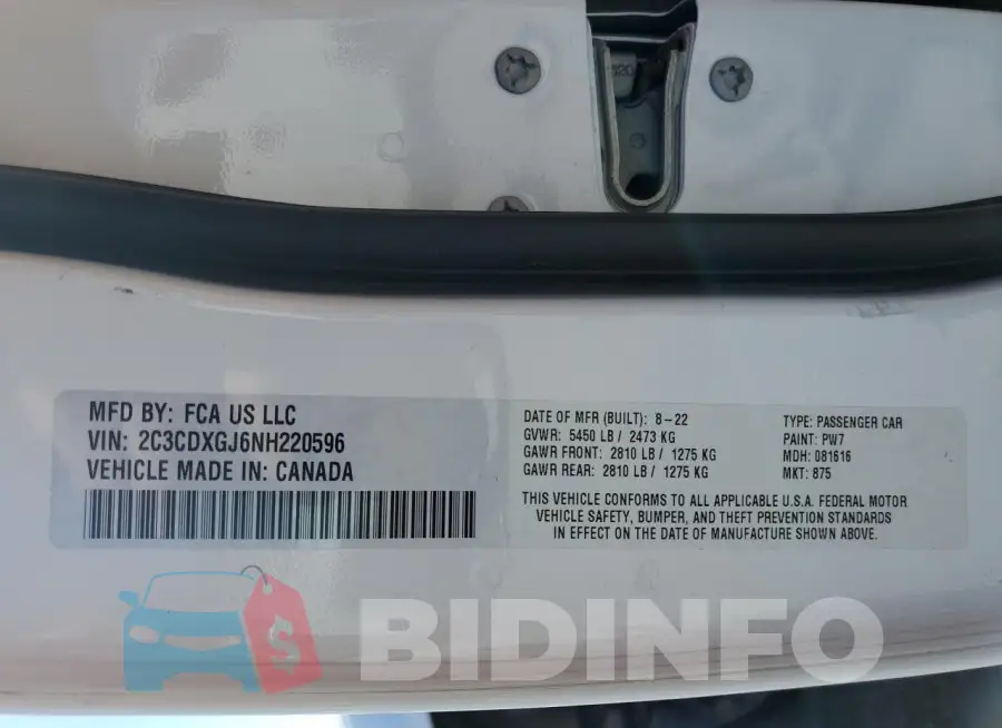 2C3CDXGJ6NH220596 Photo# 13