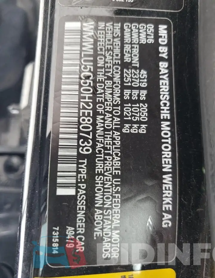 WMWLU5C50H2E80739 Photo# 12