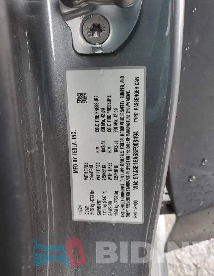 5YJ3E1EA6SF908494 Photo# 12