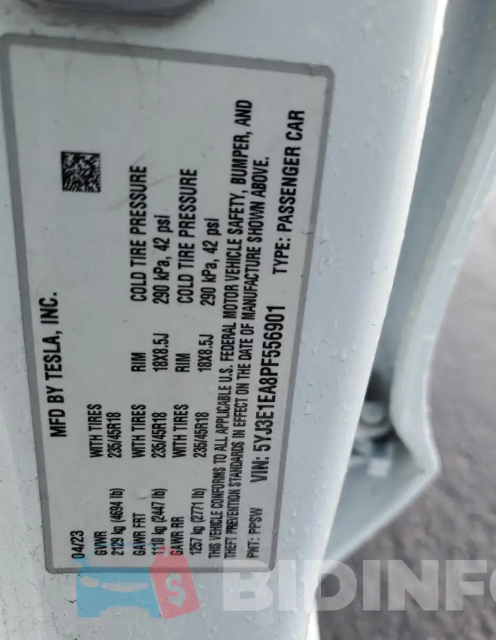 5YJ3E1EA8PF556901 Photo# 13
