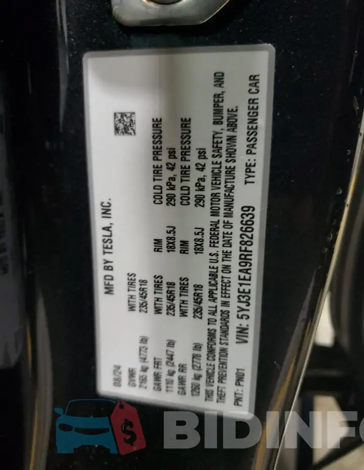 5YJ3E1EA9RF826639 Photo# 12