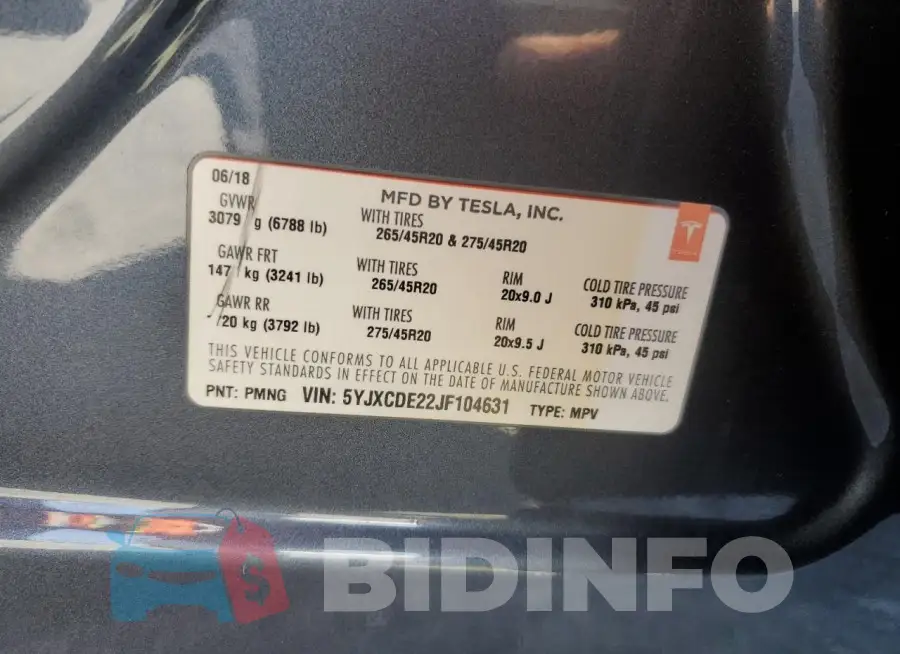 5YJXCDE22JF104631 Photo# 13