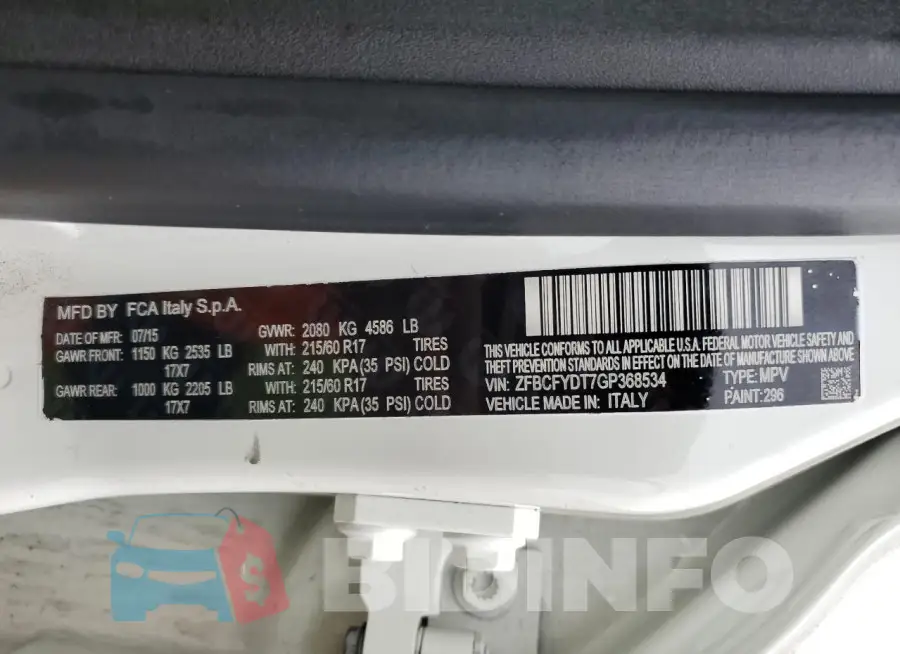 ZFBCFYDT7GP368534 Photo# 13