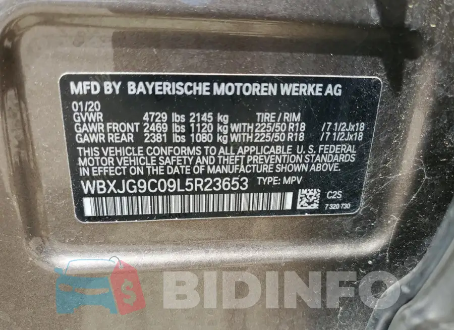WBXJG9C09L5R23653 Photo# 13