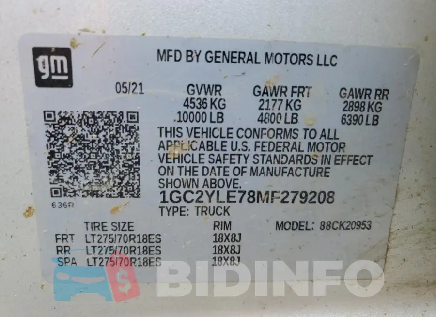 1GC2YLE78MF279208 Photo# 12