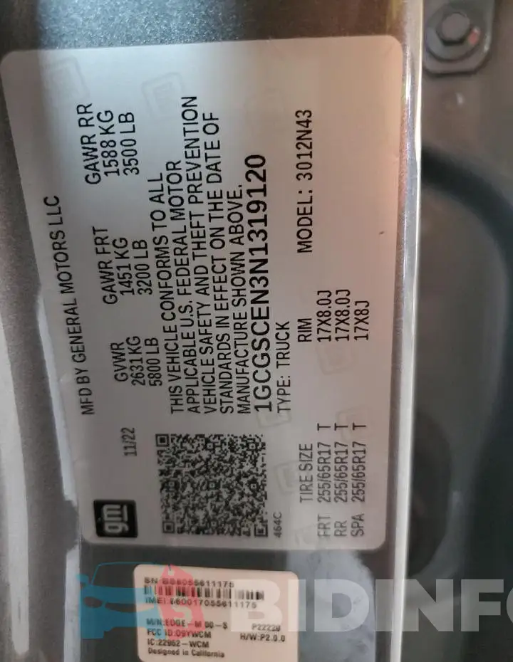 1GCGSCEN3N1319120 Photo# 12