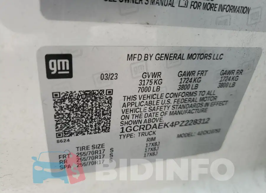 1GCRDAEK4PZ228312 Photo# 12