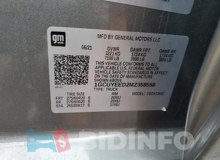 1GCUYEED2MZ358558 Photo# 12