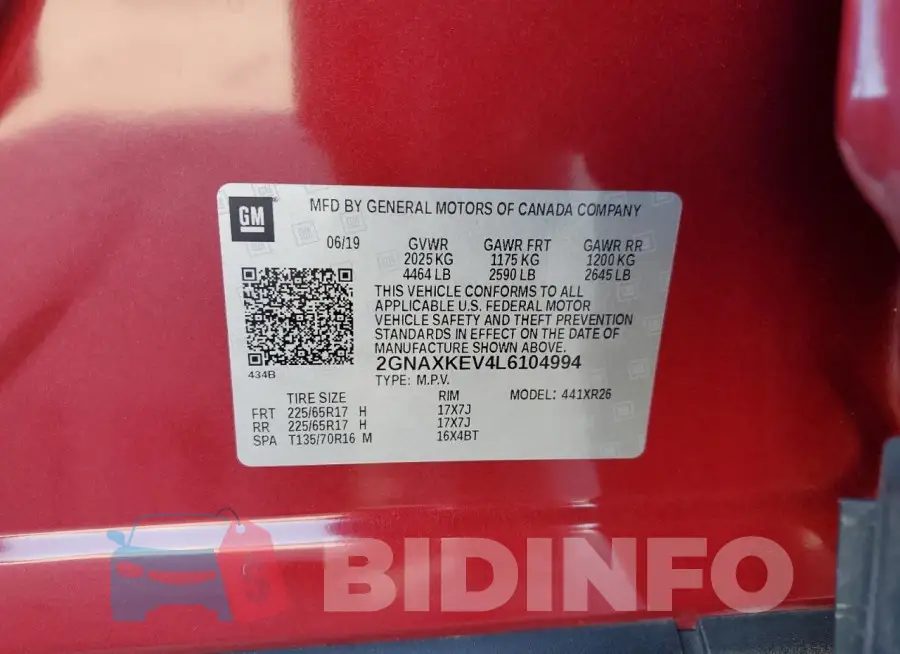2GNAXKEV4L6104994 Photo# 13