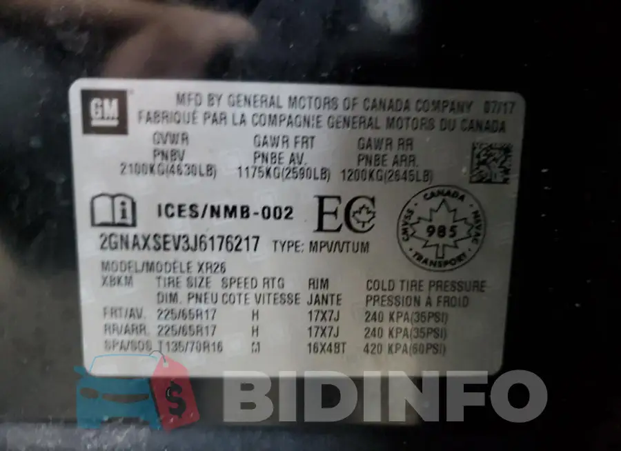 2GNAXSEV3J6176217 Photo# 13