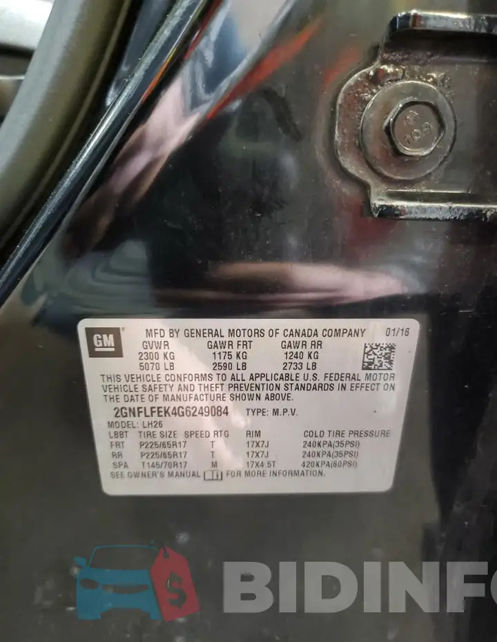 2GNFLFEK4G6249084 Photo# 13