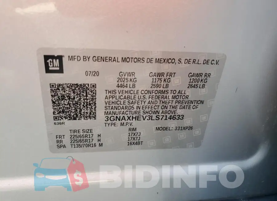 3GNAXHEV3LS714633 Photo# 13
